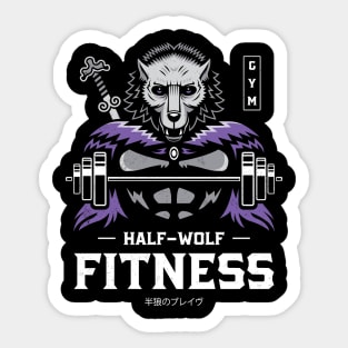 Half Wolf Fitness Sticker